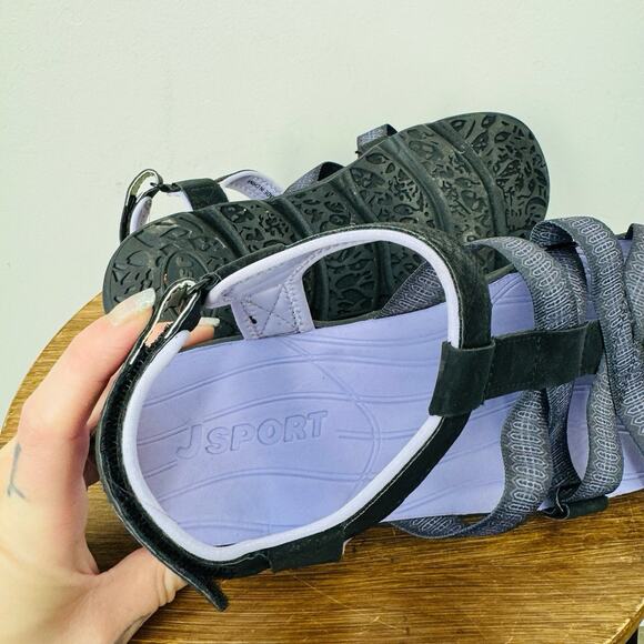 JSport Kaia Purple And Black Strappy Sandals Women’s Size 9 - Picture 9 of 10